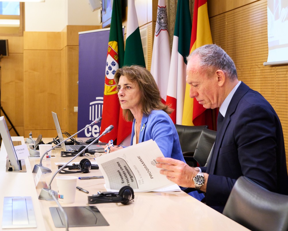 Mme Isabelle Coustet du Parlement européen en France et Florent-Serge Stora Directeur des Relations Européennes et Internationales du CESE