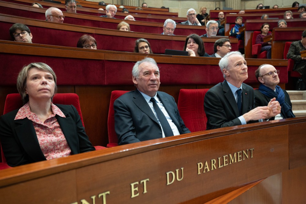 Sophie Thiéry, François Bayrou et Jean-Dominique Senard