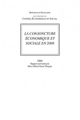 La conjoncture économique et sociale en 2008