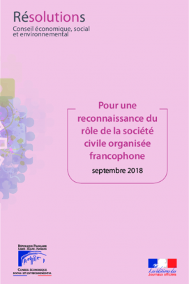 Pour une reconnaissance du rôle de la société civile organisée francophone
