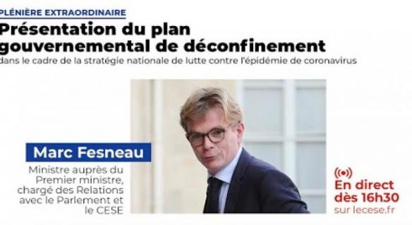 Plan de déconfinement : présentation par le ministre Marc Fesneau devant les membres du CESE