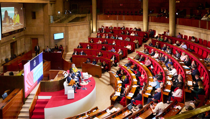 Hémicycle du CESE durant l'évènement - Les Rencontres du CESE "Le Travail dans tous ses états"