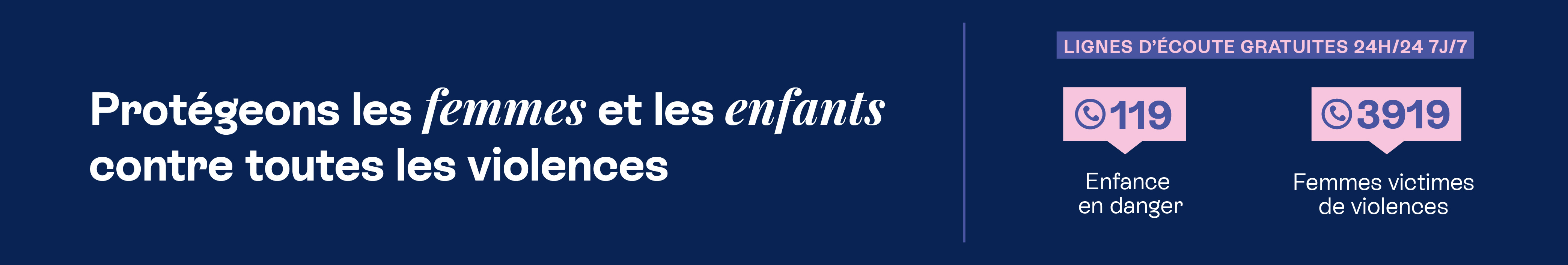 Lignes d'écoute enfance en danger et femmes victimes de violences