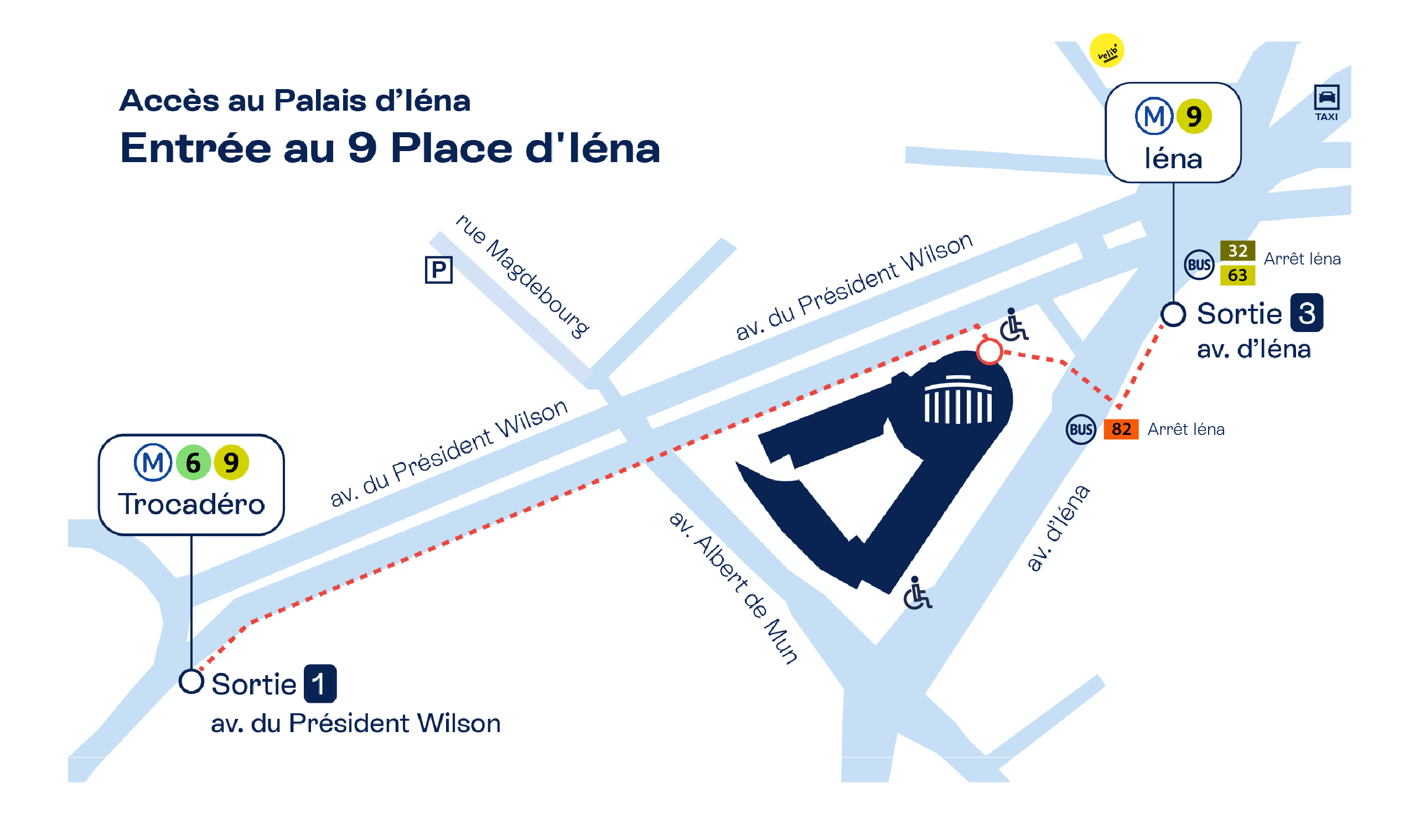 plan d'accès au bâtiment du CESE (Palais d'Iéna)