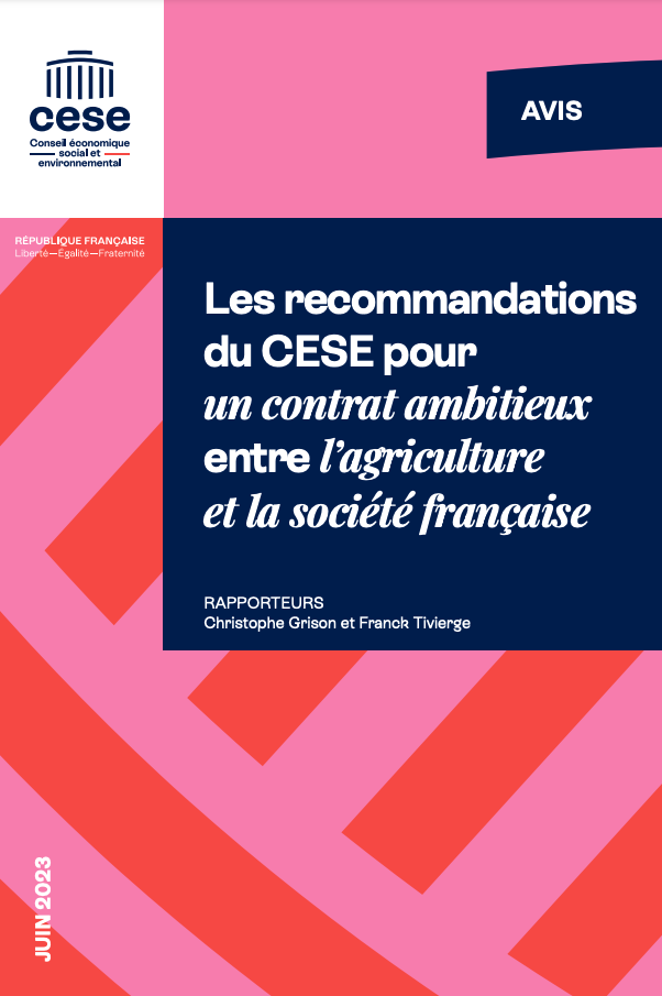 Les recommandations du CESE pour un contrat ambitieux entre l'agriculture et la société française