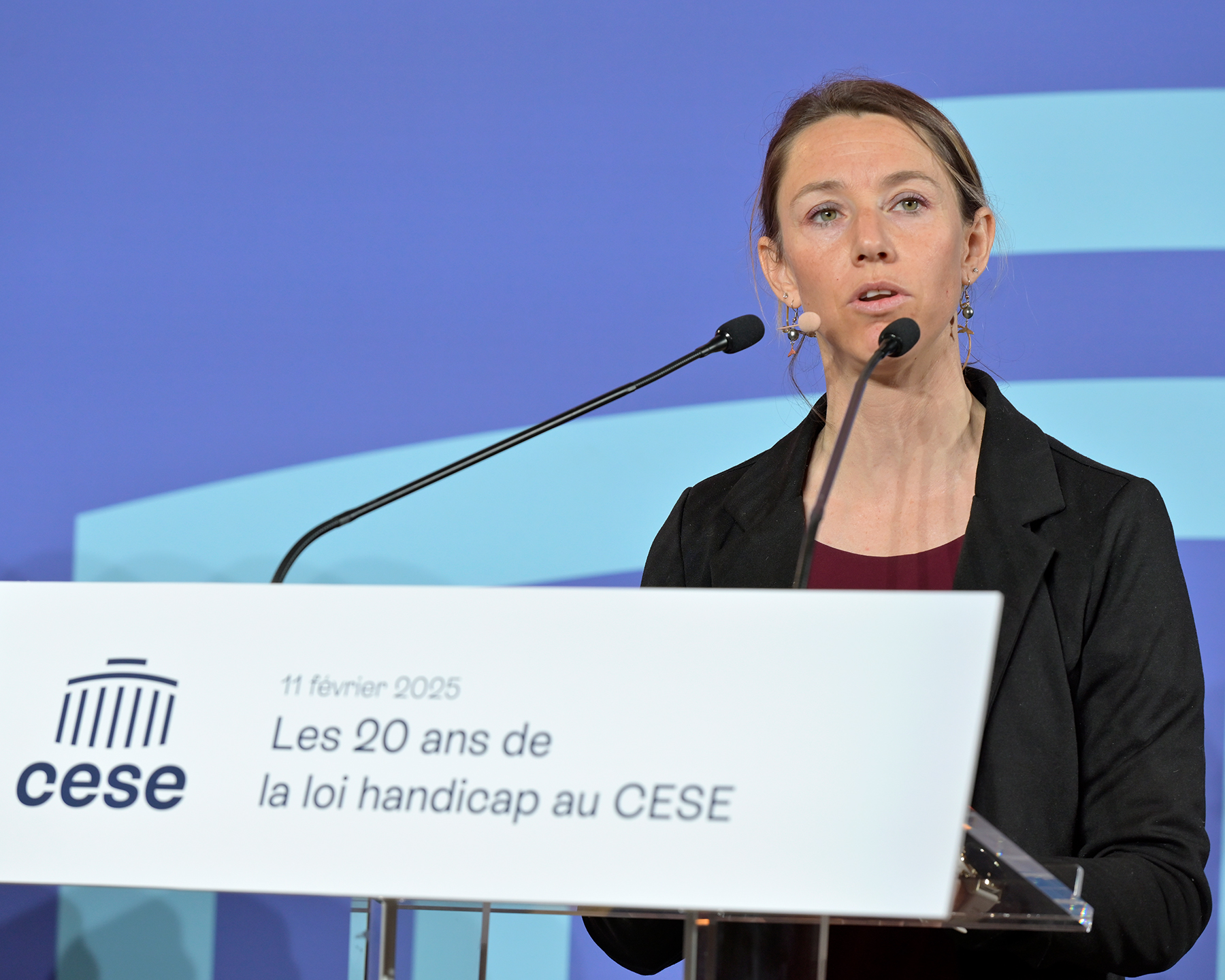 Marie-Amélie Le Fur lors de sa prise de parole