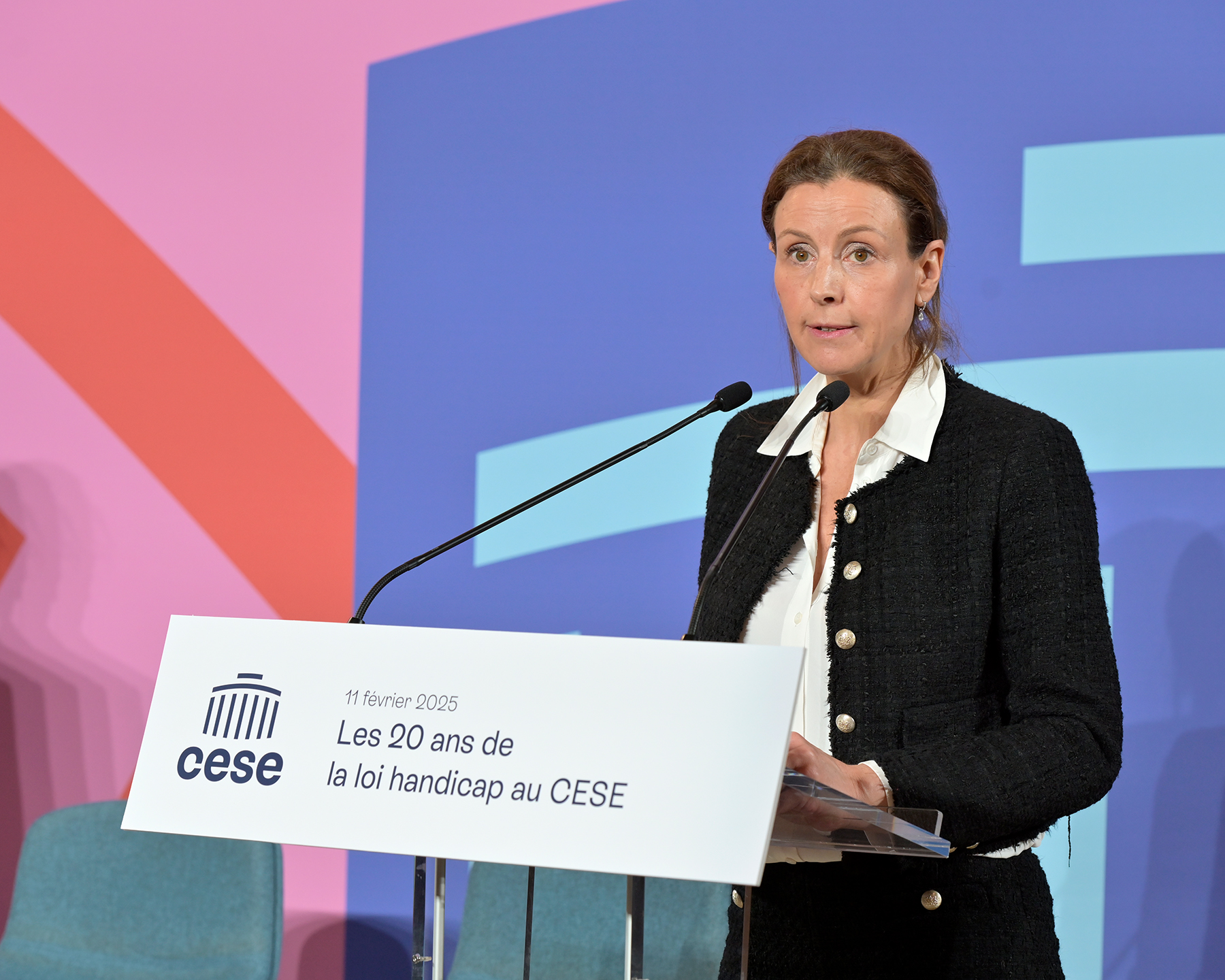 Charlotte Parmentier-Lecocq lors de son discours