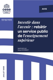 Investir dans l'avenir : rebâtir un service public de l’enseignement supérieur