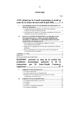 Conjoncture au premier semestre 2002
