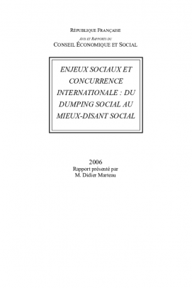 Enjeux sociaux et concurrence internationale : du dumping social au mieux-disant social
