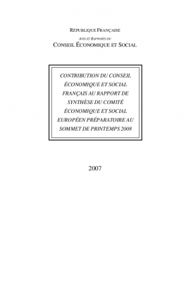 omique et social européen préparatoire au sommet de printemps 2008...