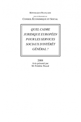 Quel cadre juridique européen pour les services sociaux d'intérêt général ?
