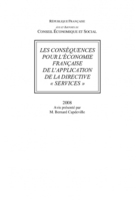 Les conséquences pour l'économie française de l'aplication de la directive "services".
