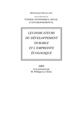 Les indicateurs du développement durable et l'empreinte écologique