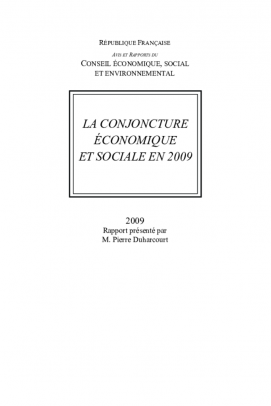 La conjoncture économique et sociale en 2009