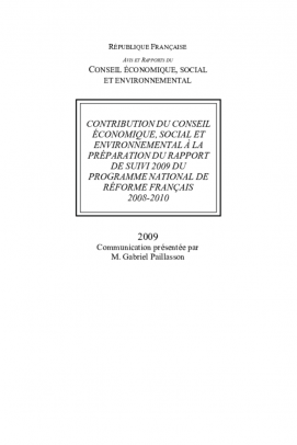suivi 2009 du programme national de réforme français 2008-2010...