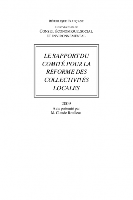 Le rapport du Comité pour la réforme des collectivités locales