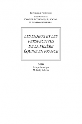 Les enjeux et les perspectives de la filière équine en France