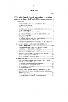 Avant-projet de loi d'orientation agricole
