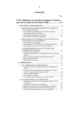 Développement local et politiques d'aménagement du territoire