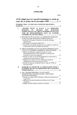 Les enjeux des négociations commerciales multilatérales du millénaire