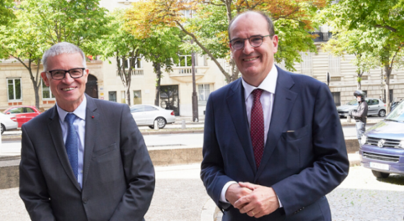 Le Premier ministre Jean Castex accueilli au CESE par Patrick Bernasconi