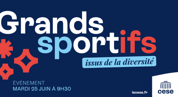Visuel de l'évènement "Grands sportifs issus de la diversité" du 25 juin 2024 à 9h30 au CESE