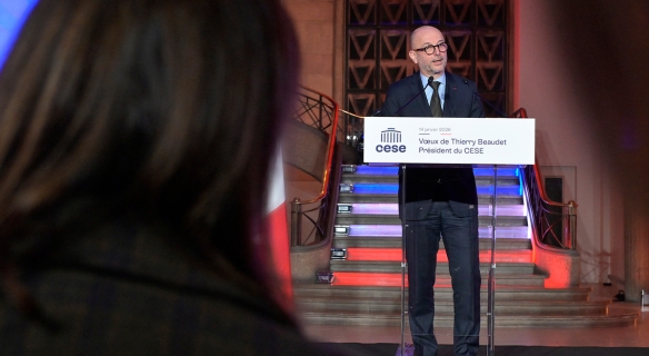 Thierry Beaudet lors de son discours lors de la Cérémonie des voeux 2026