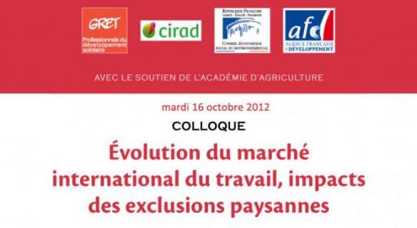 Evolution du marché international du travail, impacts des exclusions paysannes