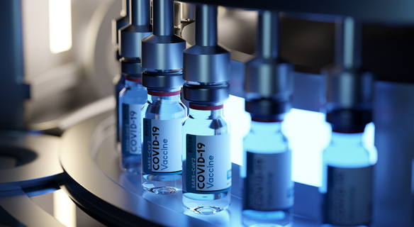 fiole de vaccin en production